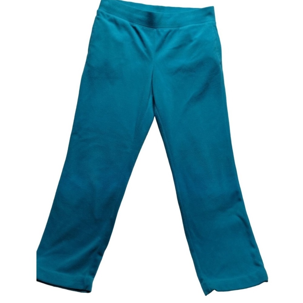 Athletic Works Fleece Lounge Pants Womens‎ Small Teal Blue Drawstring Pockets
